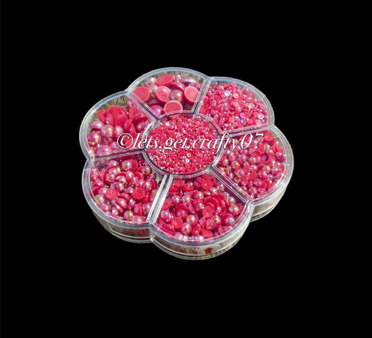 Burgundy Ab Half Round Pearl Case