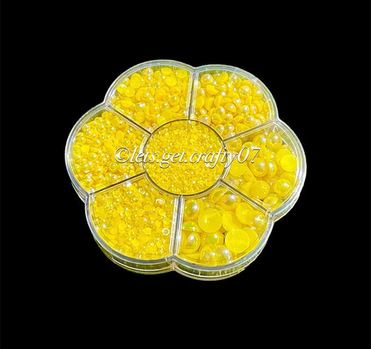 Yellow Ab Half Round Pearl Case