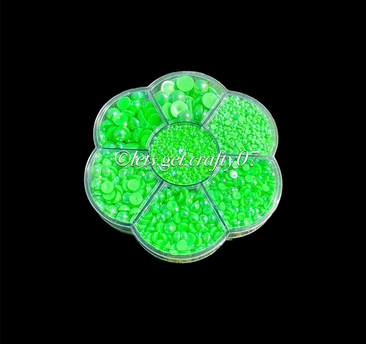 Lime Green Ab Half Round Pearl Case